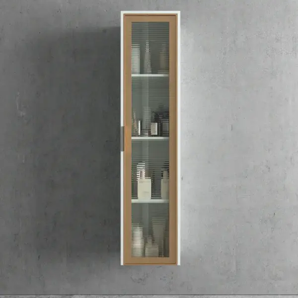 Columna de baño BETA suspendida 1 puerta 175 cm x  35 cm x 22 cm  puerta cristal - Imagen 2