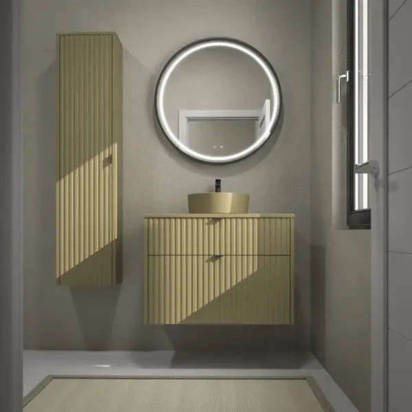 Mueble de baño TREX suspendido 2 cajones VERDE CAÑA