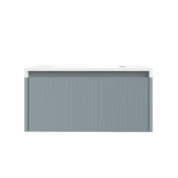 Mueble de baño BINARIO suspendido 1 cajón acabado  GRIS PLATA - Imagen 3
