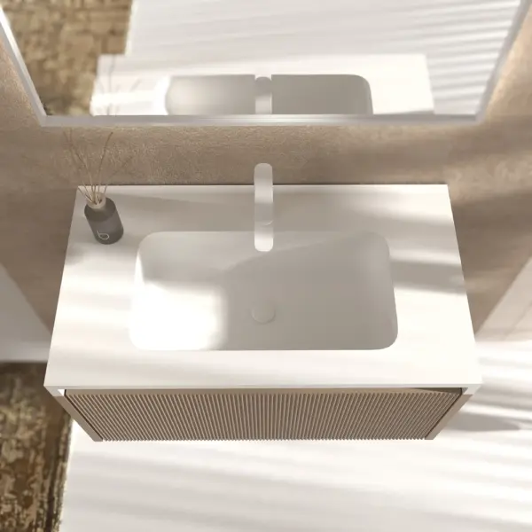 Mueble de baño BINARIO suspendido 1 cajón acabado MOKA - Imagen 4