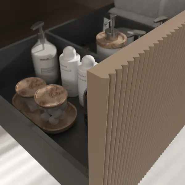 Mueble de baño BINARIO suspendido 1 cajón acabado MOKA - Imagen 2