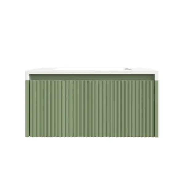 Mueble de baño BINARIO suspendido 1 cajón acabado  VERDE PALIDO - Imagen 10