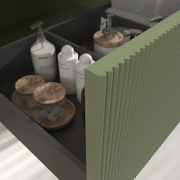 Mueble de baño BINARIO suspendido 1 cajón acabado  VERDE PALIDO - Imagen 2