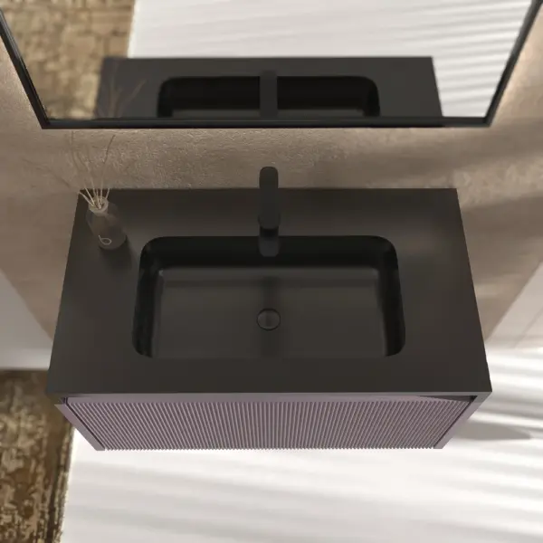 Mueble de baño BINARIO suspendido 1 cajón acabado  VIOLETA PASTEL - Imagen 5