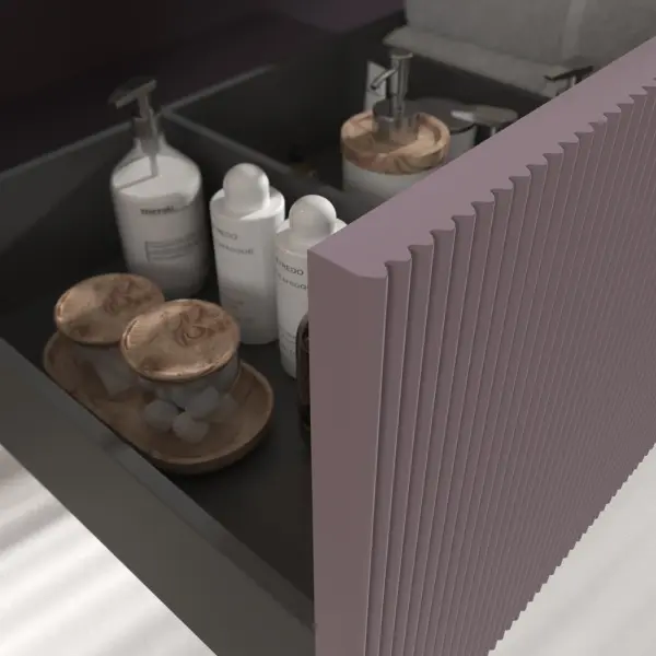 Mueble de baño BINARIO suspendido 1 cajón acabado  VIOLETA PASTEL - Imagen 2