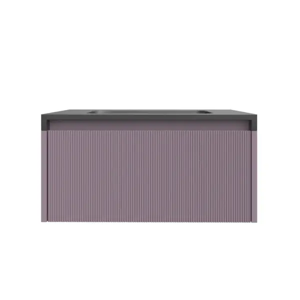 Mueble de baño BINARIO suspendido 1 cajón acabado  VIOLETA PASTEL - Imagen 6
