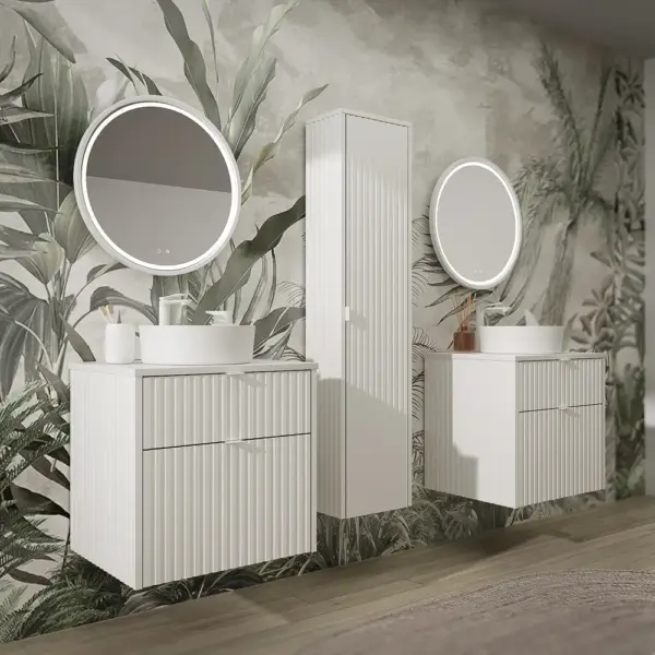 Mueble de baño TREX suspendido 2 cajones BLANCO - Imagen 7