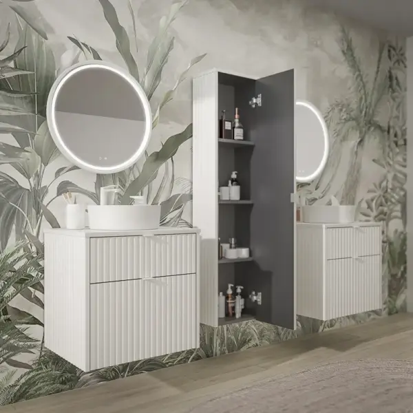 Mueble de baño TREX suspendido 2 cajones BLANCO - Imagen 6