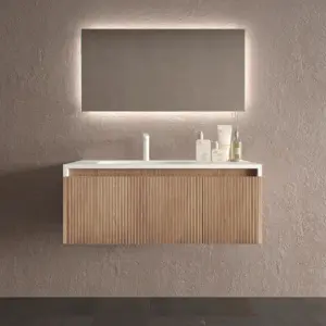 Mueble de baño BINARIO suspendido 2 cajones acabado CEMBRANO