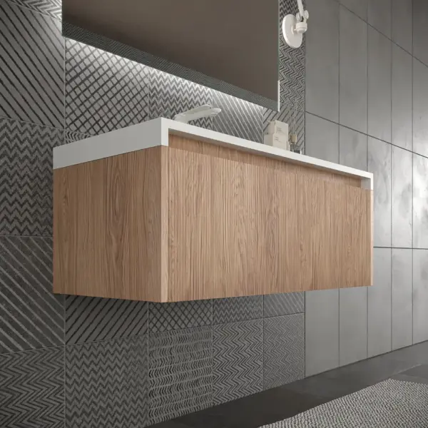Mueble de baño BINARIO suspendido 2 cajones acabado CEMBRANO - Imagen 4