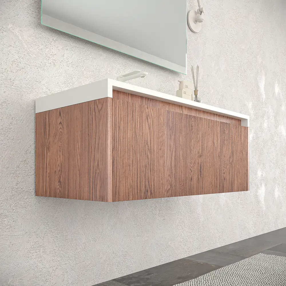 Mueble de baño BINARIO suspendido 2 cajones acabado ABEDUL 4 Mueble de baño BINARIO suspendido 2 cajones acabado  ABEDUL - Imagen 4