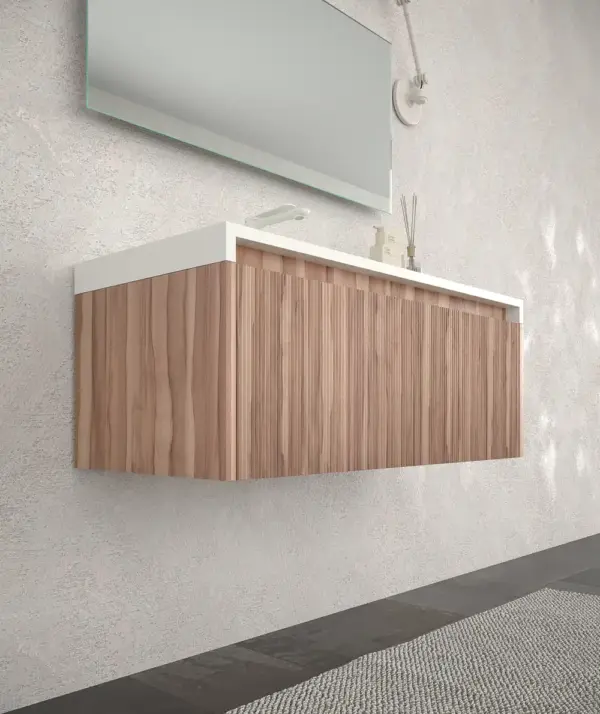 Mueble de baño BINARIO suspendido 2 cajones acabado OLIVO - Imagen 4