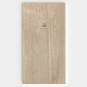 Plato de ducha resina textura pizarra acabado efecto Madera GROVEN - antideslizante STONE 3D moderno