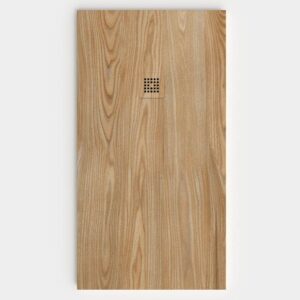 Plato de ducha resina textura pizarra acabado efecto Madera LIGNORA - antideslizante STONE 3D moderno