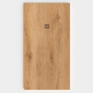 Plato de ducha resina textura pizarra acabado efecto Madera LUMAE - antideslizante STONE 3D moderno