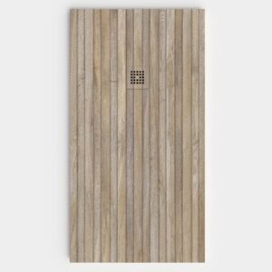 Plato de ducha resina textura pizarra acabado efecto Madera TERUVA - antideslizante STONE 3D moderno