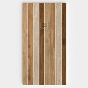 Plato de ducha resina textura pizarra acabado efecto Madera THAVA - antideslizante STONE 3D moderno