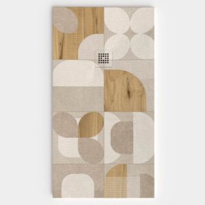 Plato de ducha resina textura pizarra acabado efecto Madera WENRA - antideslizante STONE 3D moderno