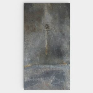 Platos de ducha Bricomart Vs Varobath 6 Plato de ducha resina textura pizarra Efecto Cemento RAWSTONE antideslizante STONE 3D moderno