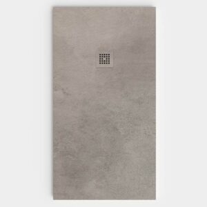 Platos de ducha Bricomart Vs Varobath 12 Plato de ducha resina textura pizarra Efecto Cemento SILENCIO antideslizante STONE 3D moderno