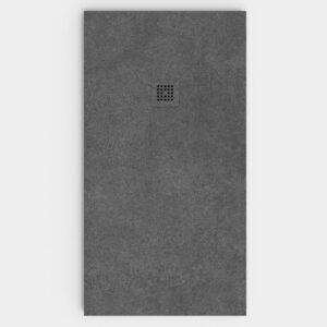 Platos de ducha Bricomart Vs Varobath 10 Plato de ducha resina textura pizarra Efecto Cemento TULUM antideslizante STONE 3D moderno