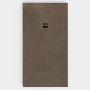 Platos de ducha Bricomart Vs Varobath 5 Plato de ducha resina textura pizarra Efecto Cemento ZENETI antideslizante STONE 3D moderno