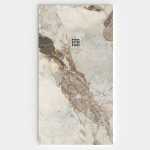 Plato de ducha resina textura pizarra. Efecto en Mármol THEUNOR - antideslizante STONE 3D moderno