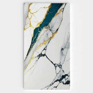 Plato de ducha resina textura pizarra. Efecto en Mármol SALMARITH - antideslizante STONE 3D moderno