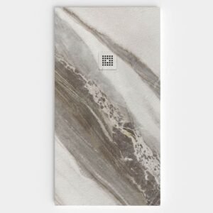 Plato de ducha resina textura pizarra. Efecto en Mármol MELURA - antideslizante STONE 3D moderno