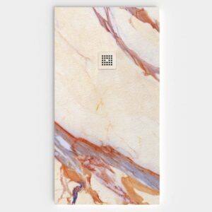 Plato de ducha resina textura pizarra. Efecto en Mármol KHARVEL - antideslizante STONE 3D moderno