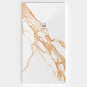 Plato de ducha resina textura pizarra. Efecto en Mármol HALVION - antideslizante STONE 3D moderno