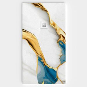 Plato de ducha resina textura pizarra. Efecto en Mármol ELVARA - antideslizante STONE 3D moderno