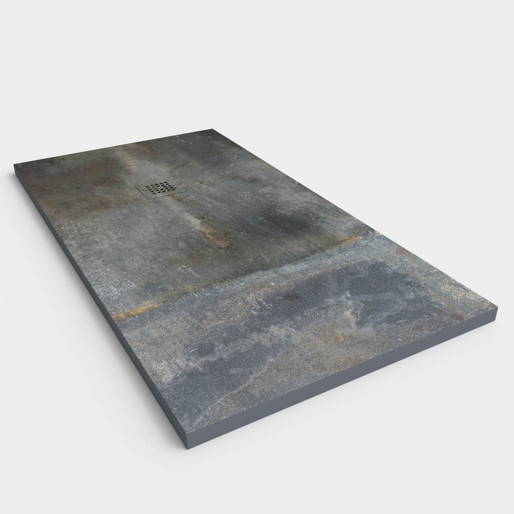 Plato de ducha resina textura pizarra Efecto Cemento RAWSTONE antideslizante STONE 3D moderno 2 Plato de ducha resina textura pizarra Efecto Cemento RAWSTONE antideslizante STONE 3D moderno - Imagen 2