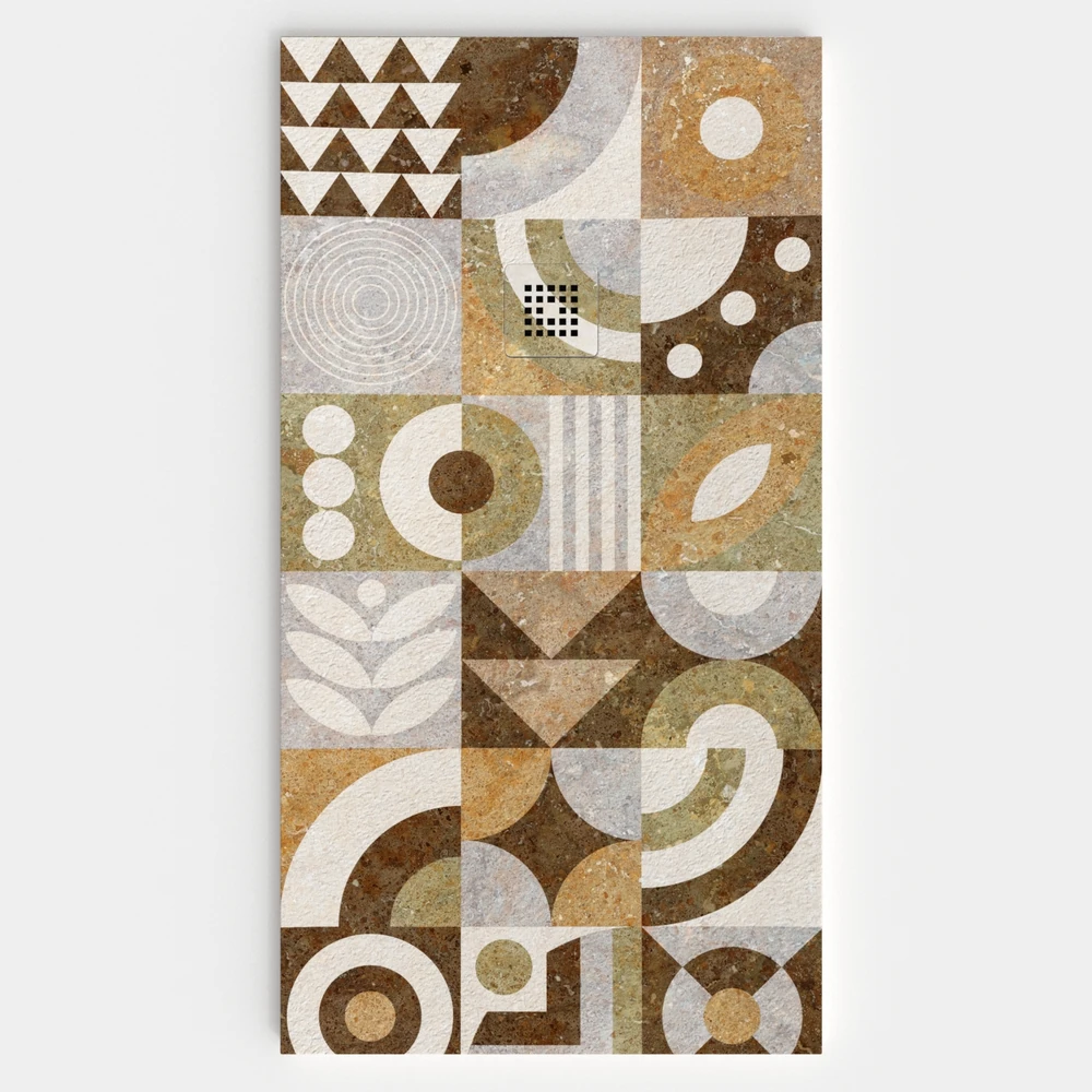 Plato de ducha resina textura pizarra. Efecto en Hidráulico ACADIA - antideslizante STONE 3D moderno 1 Plato de ducha resina textura pizarra. Efecto en Hidráulico ACADIA - antideslizante STONE 3D moderno