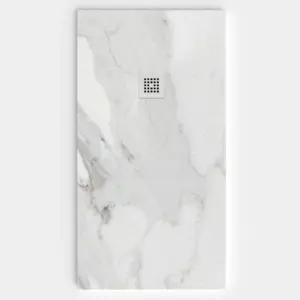 Plato de ducha resina textura pizarra. Efecto en Mármol ARABESCATO - antideslizante STONE 3D moderno