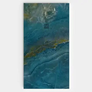 Plato de ducha resina textura pizarra. Efecto en Mármol BLUE - antideslizante STONE 3D moderno