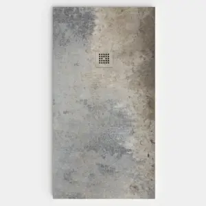 Plato de ducha resina textura pizarra Efecto Cemento CINZA antideslizante STONE 3D moderno