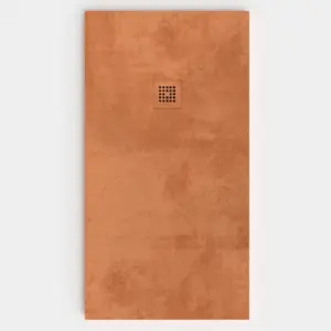 Plato de ducha resina textura pizarra Efecto Cemento COBRE antideslizante STONE 3D moderno