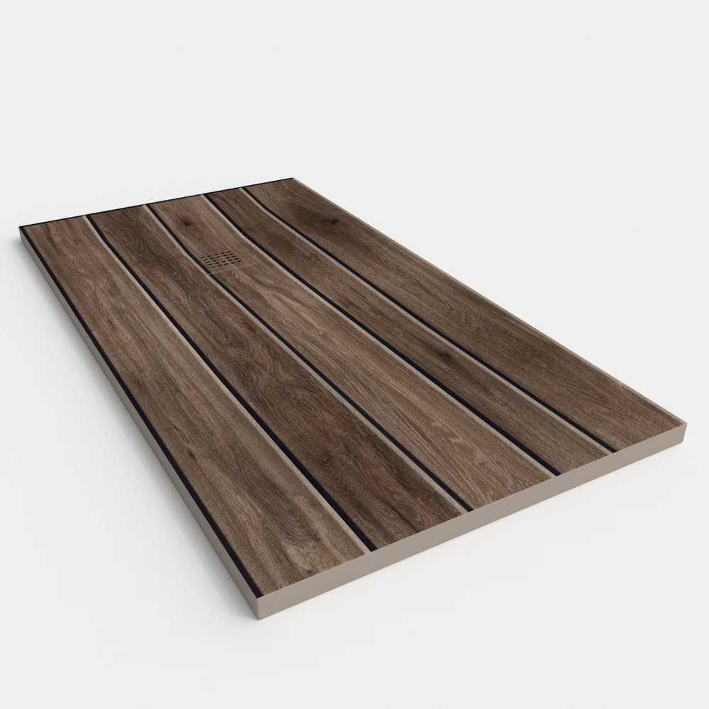 Plato de ducha resina textura pizarra acabado efecto Madera CORDA - antideslizante STONE 3D moderno 2 Plato de ducha resina textura pizarra acabado efecto Madera CORDA - antideslizante STONE 3D moderno - Imagen 2