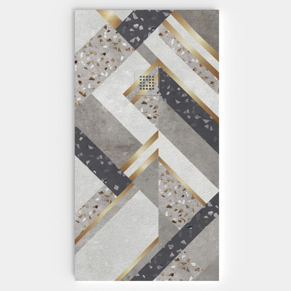 Plato de ducha resina textura pizarra. Efecto en Hidráulico EIKA - antideslizante STONE 3D moderno 1 Plato de ducha resina textura pizarra. Efecto en Hidráulico EIKA - antideslizante STONE 3D moderno