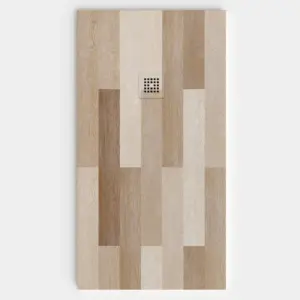 Plato de ducha resina textura pizarra acabado efecto Madera INDIAN - antideslizante STONE 3D moderno