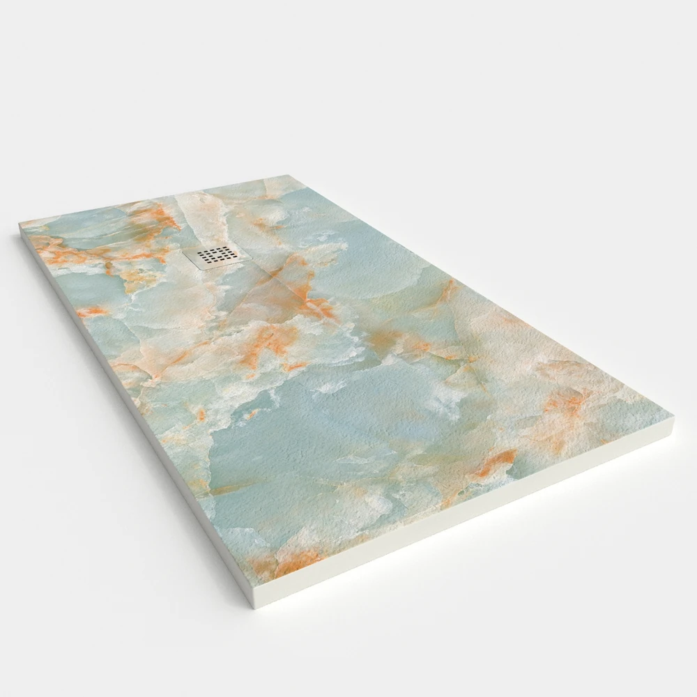 Plato de ducha resina textura pizarra. Efecto en Mármol LUMINUS - antideslizante STONE 3D moderno 2 Plato de ducha resina textura pizarra. Efecto en Mármol LUMINUS - antideslizante STONE 3D moderno - Imagen 2