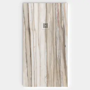 Plato de ducha resina textura pizarra acabado efecto Madera MAHOGANY - antideslizante STONE 3D moderno