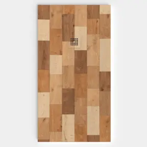 Plato de ducha resina textura pizarra acabado efecto Madera MAPLE BREEZE - antideslizante STONE 3D moderno