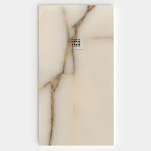 Plato de ducha resina textura pizarra. Efecto en Mármol MARMARA - antideslizante STONE 3D moderno