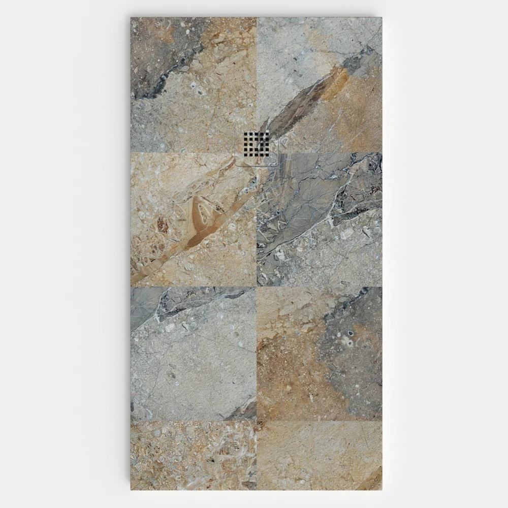 Plato de ducha resina textura pizarra. Efecto en Mármol MIZZI - antideslizante STONE 3D moderno 1 Plato de ducha resina textura pizarra. Efecto en Mármol MIZZI - antideslizante STONE 3D moderno