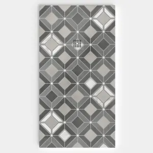 Plato de ducha resina textura pizarra. Efecto en Hidráulico MOSAIKA - antideslizante STONE 3D moderno