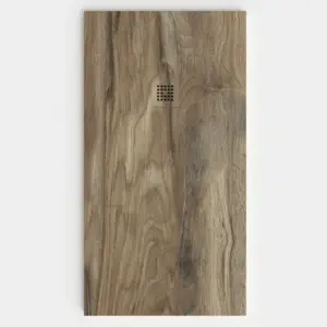 Plato de ducha resina textura pizarra acabado efecto Madera NOGAL SOMOA - antideslizante STONE 3D moderno