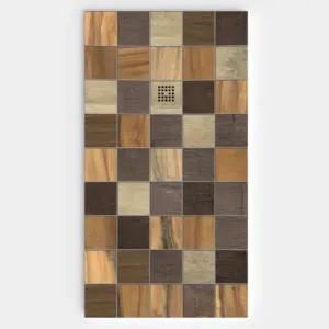 Plato de ducha resina textura pizarra acabado efecto Madera PECAN - antideslizante STONE 3D moderno