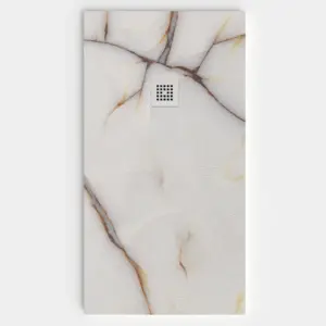 Plato de ducha resina textura pizarra. Efecto en Mármol REALE - antideslizante STONE 3D moderno